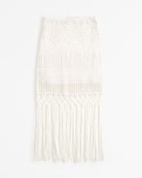 Women's Crochet-Style Tassel Mini Skirt | Women's New Arrivals | Abercrombie.com | Abercrombie & Fitch (US)