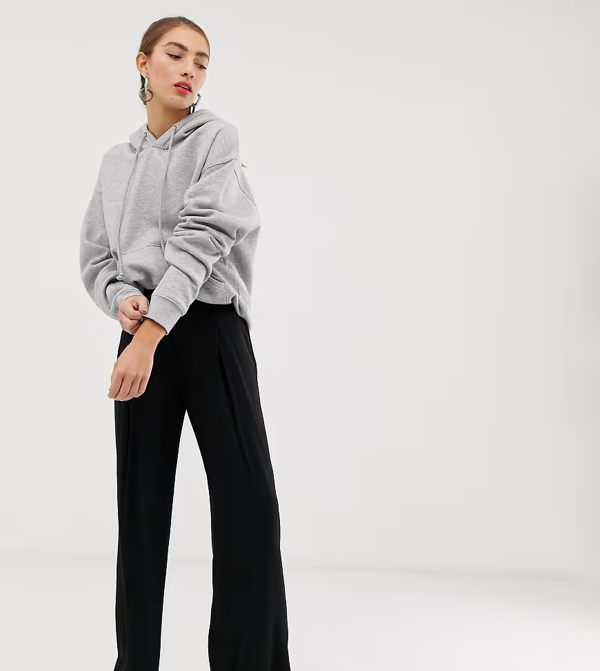 Mango wide leg trousers in Black | ASOS (Global)