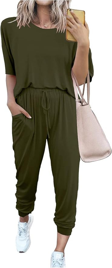 PRETTYGARDEN Women's Two Piece Lounge Sets 2025 Spring Summer Jogger Pants Vacation Outfits Trave... | Amazon (US)