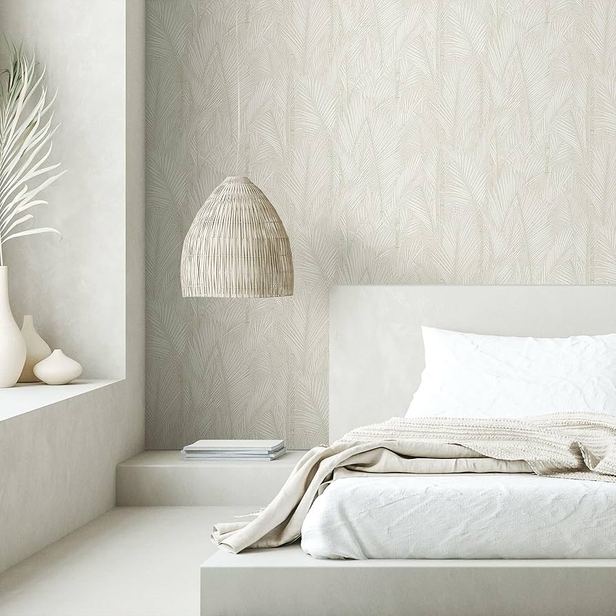 RoomMates RMK12103WP Taupe Swaying Fronds Peel and Stick Wallpaper | Amazon (US)