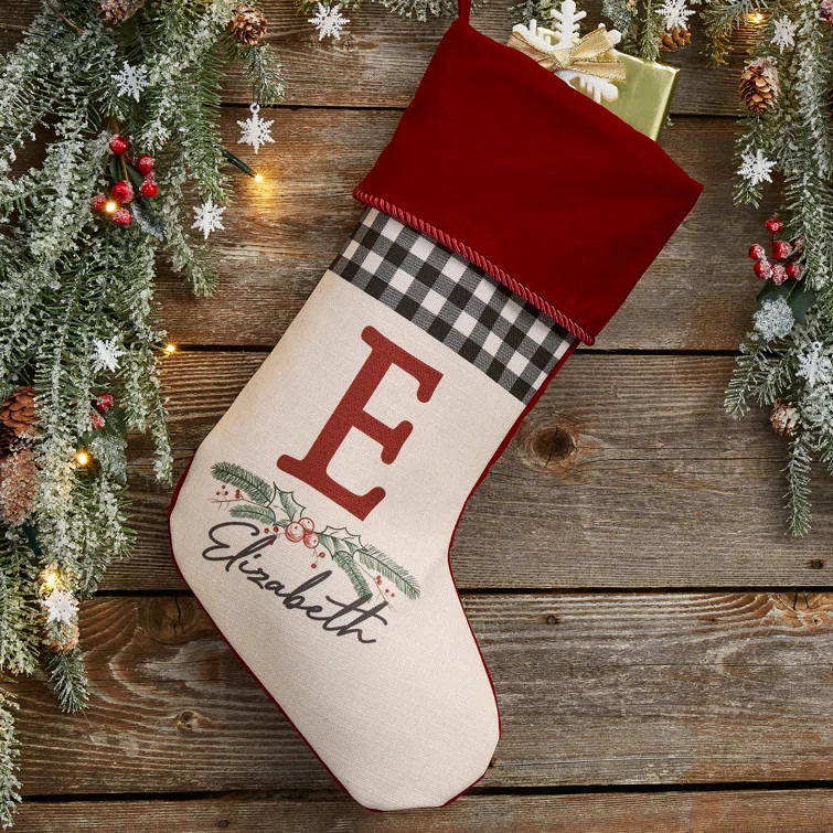 Festive Foliage Personalized Christmas Stocking | Wayfair North America