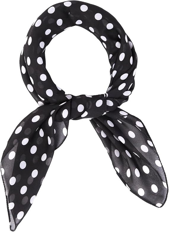 Womens 50s Chiffon Sheer Square Neck Head Scarfs | Amazon (US)