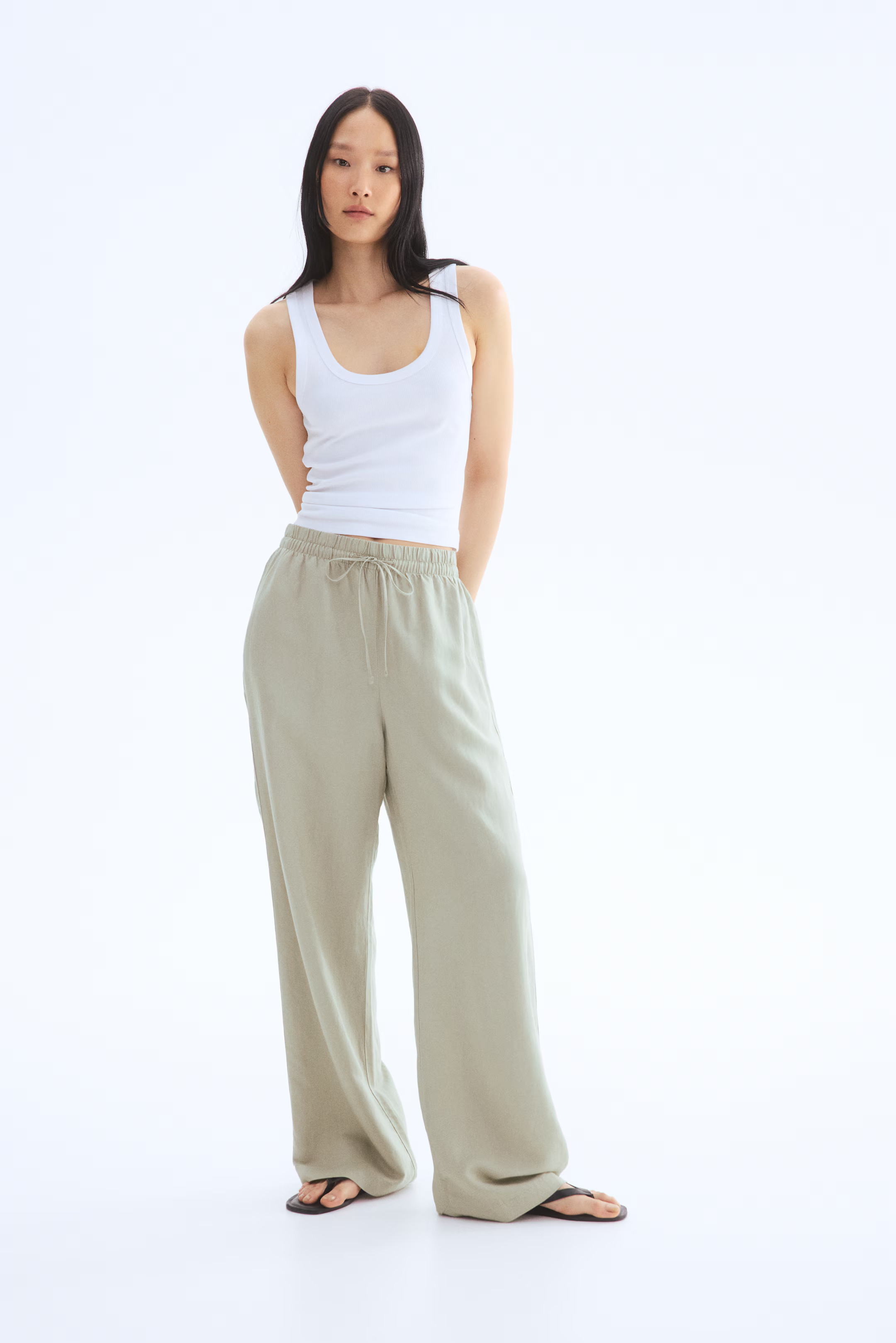 Linen-blend trousers | H&M (UK, MY, IN, SG, PH, TW, HK)