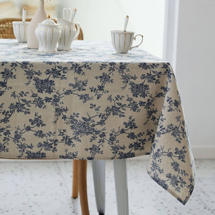 YiHomer Pastoral Rectangle Tablecloth - 60 x 120 Inch Table Cloth - Washable Table Cover with Dus... | Amazon (US)
