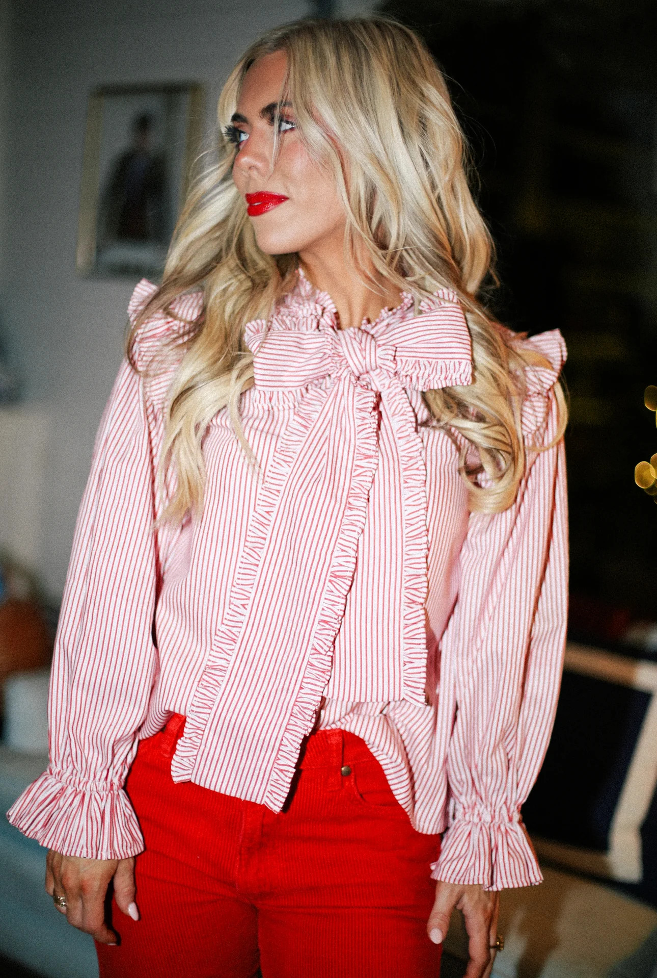 Josie Mae Top in red stripe | Elizabeth Wilson Designs