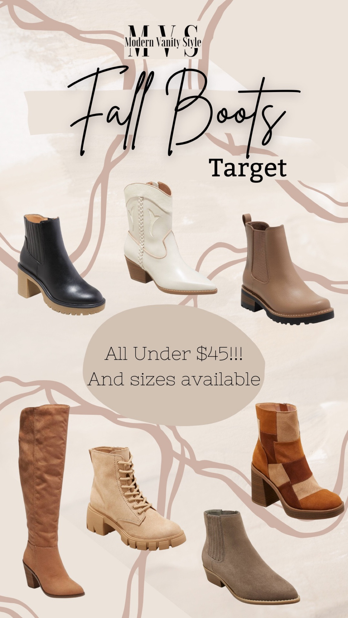 Fall boots from Target// all under $45!! 

#LTKunder50 #LTKSeasonal #LTKshoecrush