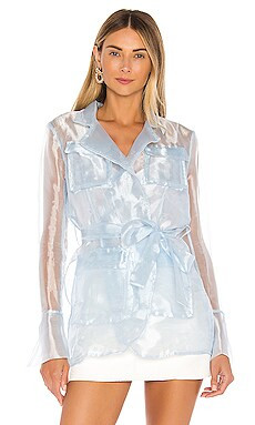 Aeryne Ostrich Jacket in Aqua from Revolve.com | Revolve Clothing (Global)