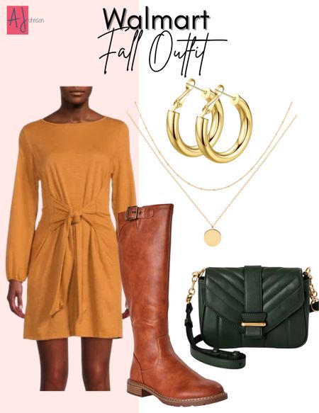 Walmart has been crushing it with their clothing recently and this is a stunning fall outfit for a casual outfit or a date night outfit.  This tie front dress is even awesome for a girls night out!

#LTKstyletip #LTKSeasonal #LTKunder50