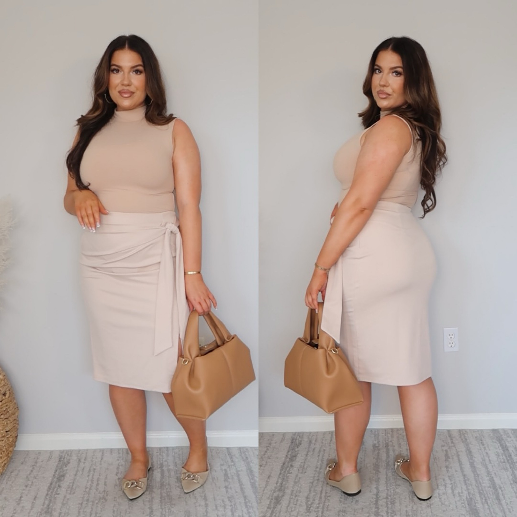 Corporate Outfit Inspo from Amazon!  Wearing a L in both the skirt and bodysuit (both very stretchy). Also linked similar top options I love and accessories!

#LTKWorkwear #LTKMidsize #LTKFindsUnder50