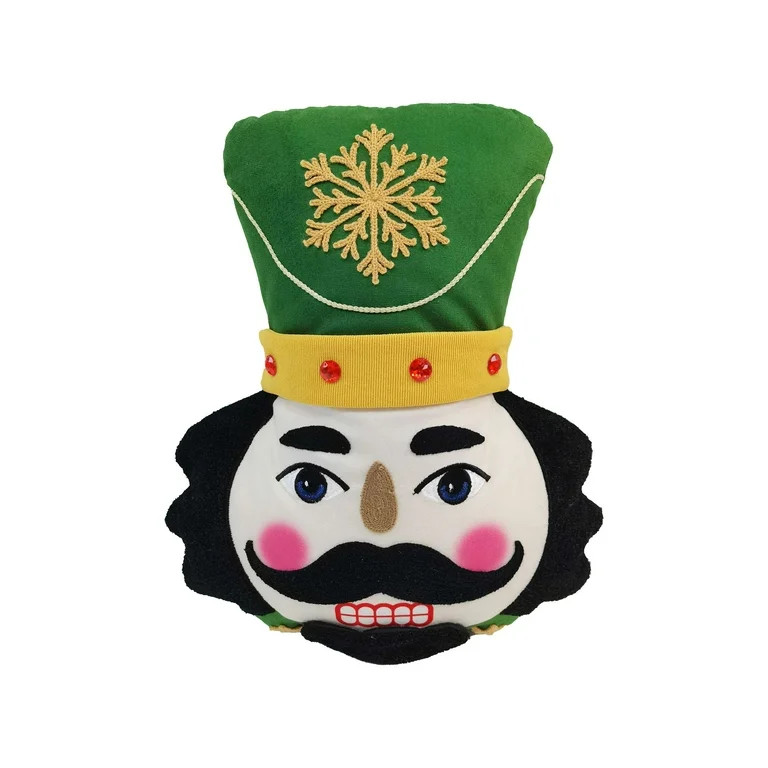 Velvet Nutcracker Shaped Christmas Pillow,Width is 12inch,Height is 14inch,by Holiday Time | Walmart (US)