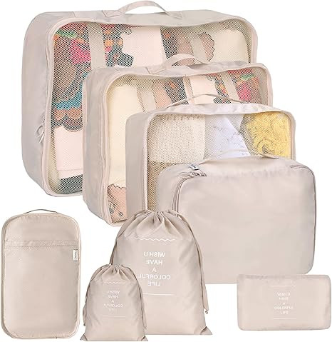 8 Set Packing Cubes for Suitcases, kingdalux Travel Luggage Packing Organizers with Laundry Bag, ... | Amazon (US)