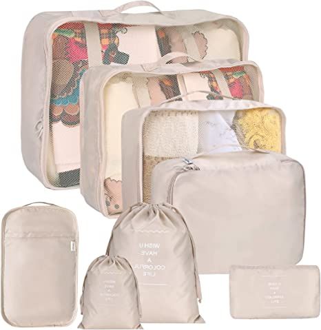 8 Set Packing Cubes for Suitcases, kingdalux Travel Luggage Packing Organizers with Laundry Bag, ... | Amazon (US)