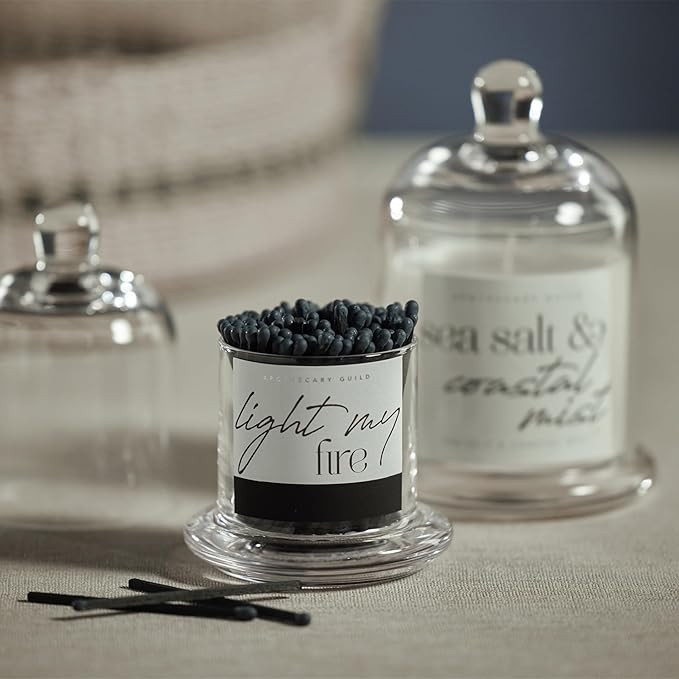 Zodax Apothecary Guild Light My Fire Matches with Glass Dome, 3"/150 Pack- Black Stick with Navy ... | Amazon (US)