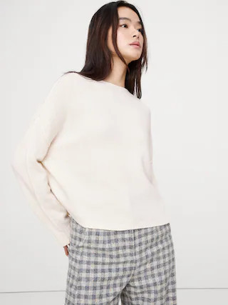 Chandail court en laine mérinos et coton | Banana Republic (CA)