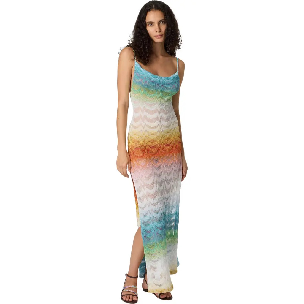 Missoni Long Cover-up Dress In Shaded Lamé Viscose in Multicoloured at Nordstrom, Size 38 | Nordstrom