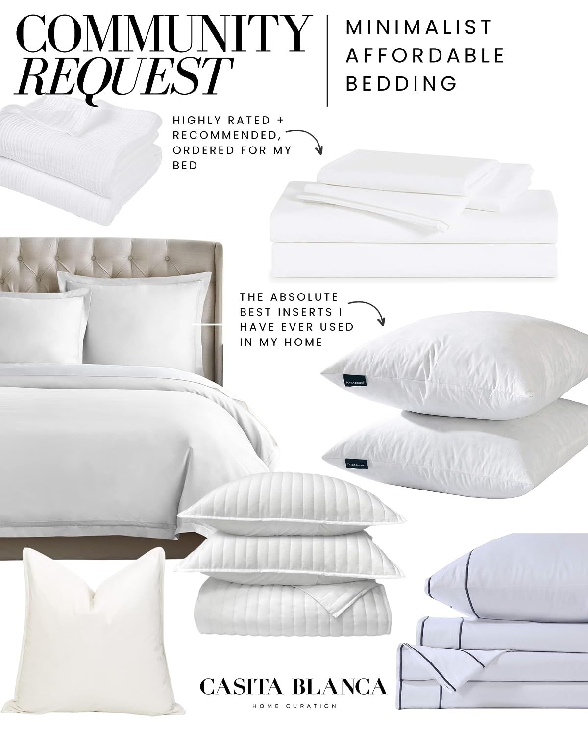 Minimalist affordable bedding  | Amazon (US)