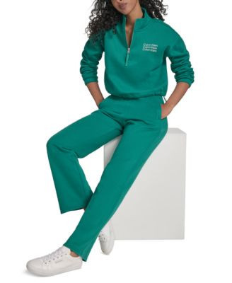 Calvin Klein Performance Womens Fleece Half Zip Top Sweatpants | Macy's
