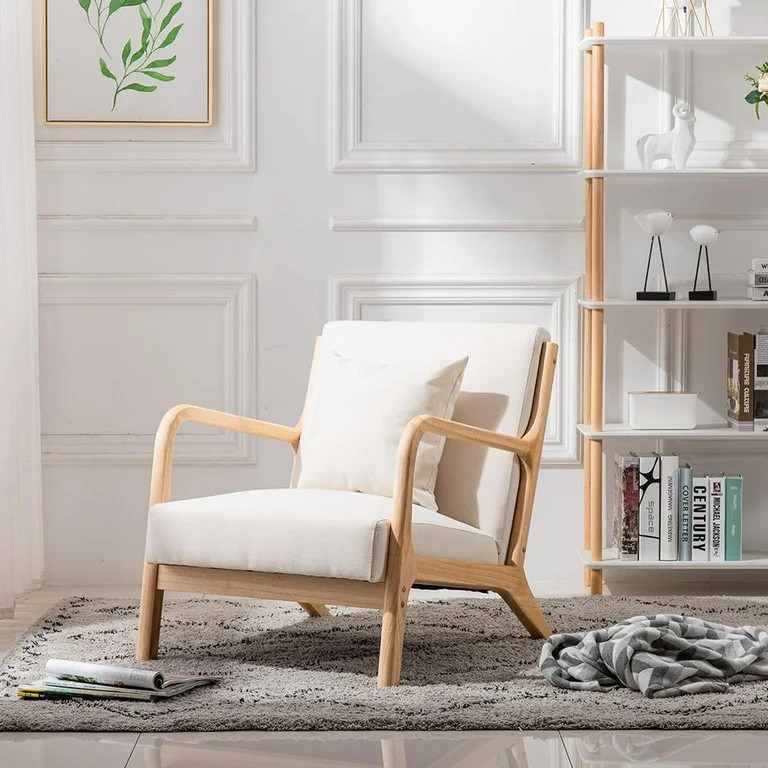 Zimtown Club Chair, Beige and Off-White - Walmart.com | Walmart (US)
