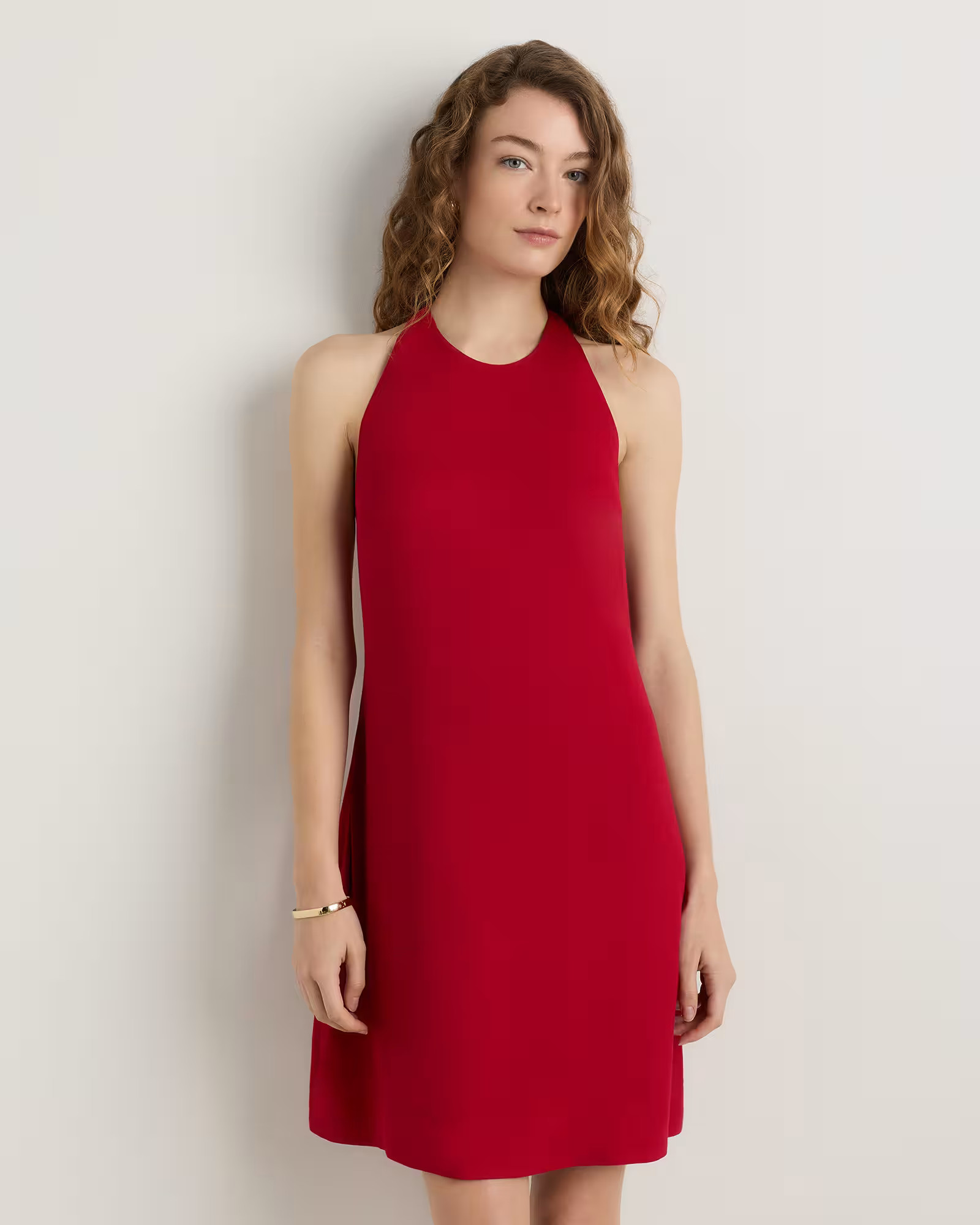 Lightweight Crepe Halter Mini Dress | Quince