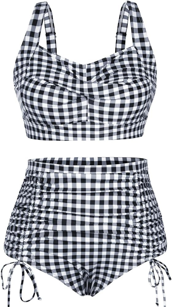 Hanna Nikole Women Plus Size Two Piece Swimsuit Sets Twist Front Bikini Bathing Suit with Drawstr... | Amazon (US)
