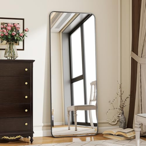 BEAUTYPEAK Black Full Length Mirror, 56"x21" Rounded Corner Floor Mirror Standing Hanging or Leaning Against Wall, Suitable for Bedroom or Dressing Room | Amazon (US)