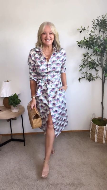 Work to Weekend in a classic Shirtdress 💜Comment SHOP for the link, AND use code: DAWN20 for 20%off! 

A shirtdress is always a good idea, and this one from @untuckit is everything you’re looking for in this classic style! Made of the softest cotton, it has amazing stretch, and this pattern is just so fun! 

Whether you’re heading to the office or a night out with friends, this dress has got you covered. 

I’m wearing a size 6

#Untuckit #ShirtDress #EasyElegance #shopmy #over50style #over40 #workwear #officestyle