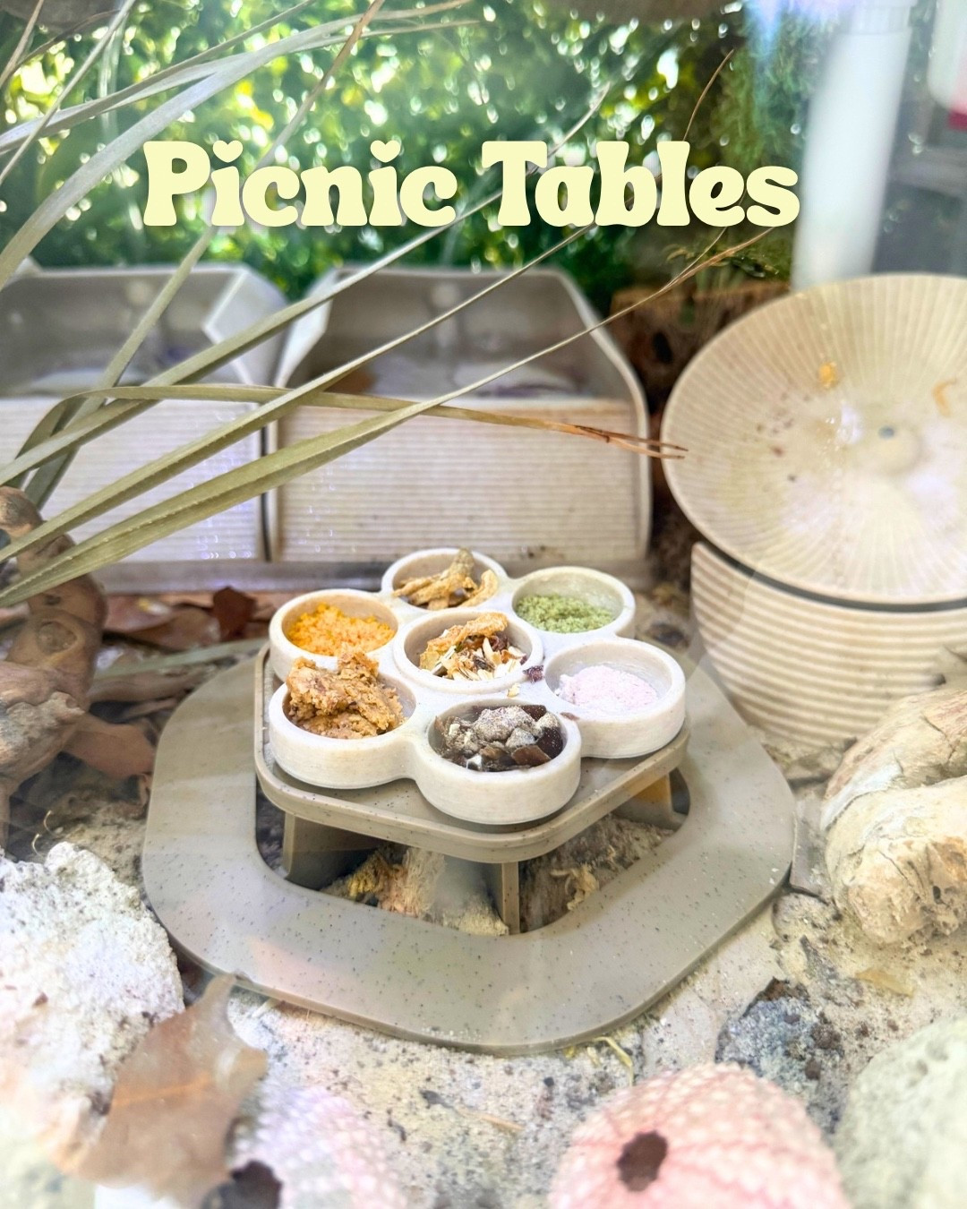 Hermit crab picnic tables