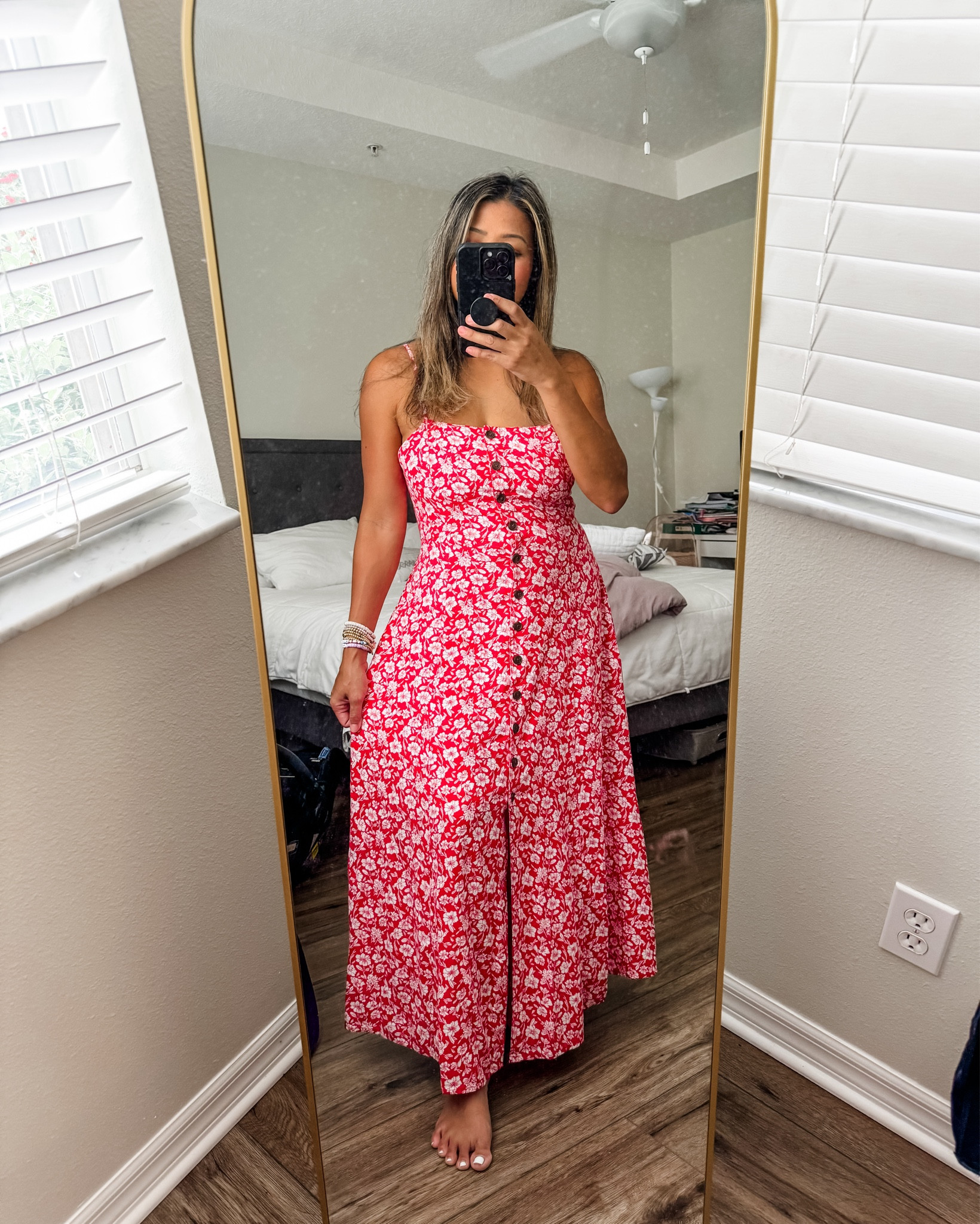 Summer dress ❤️🤍 
You can style it with a short sleeve crop as well. 

Size Small and I’m 5’1”, 120 lbs 

#LTKSeasonal #LTKSummerSales #LTKSaleAlert