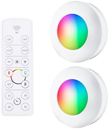 Energizer LED Puck Lights, 2 Pack, Color Changing, Remote Controlled, Battery Operated, Wireless, 35 | Amazon (US)