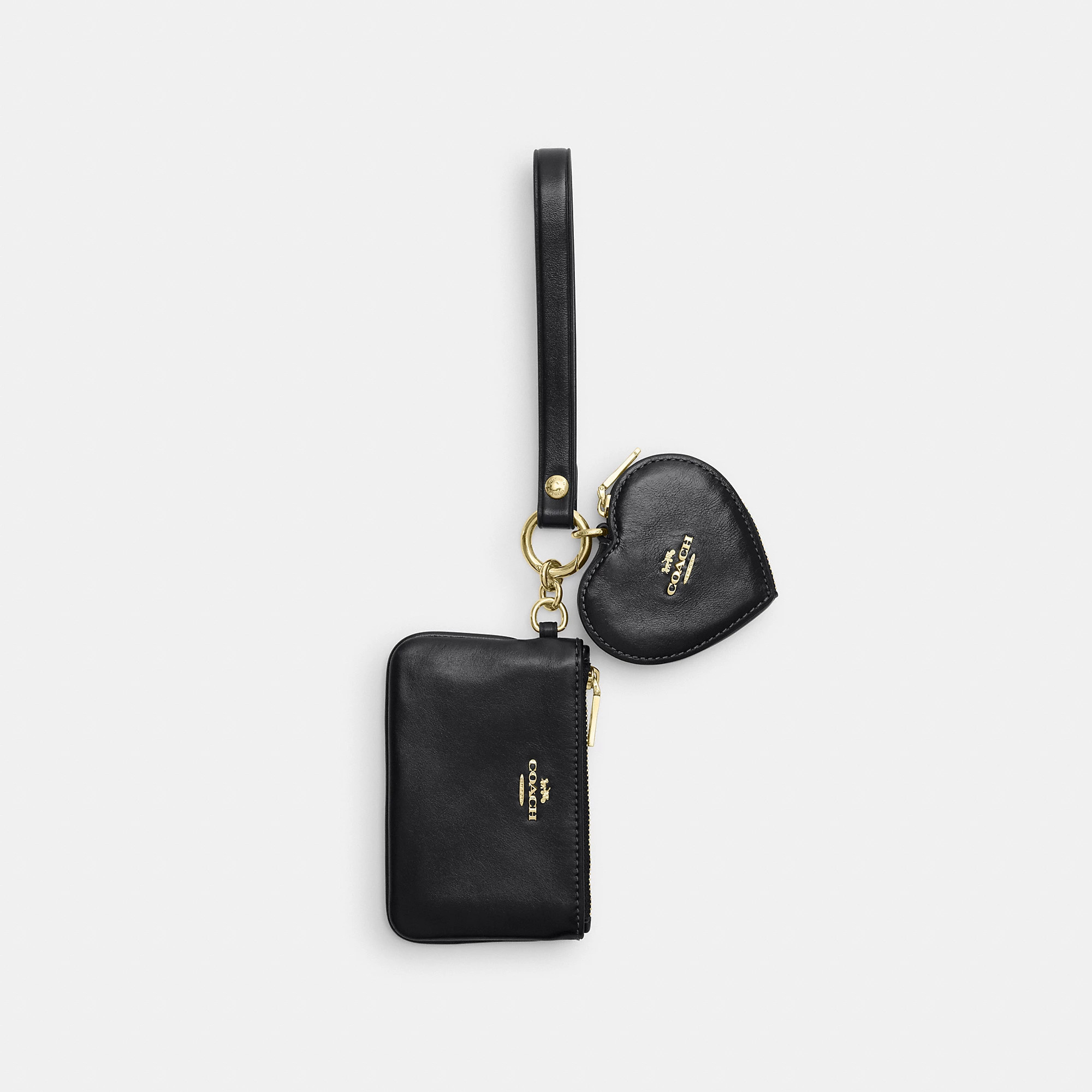 Coach Outlet Wristlet And Heart Pouch - Women's Wristlets - Gold/black | Coach Outlet US