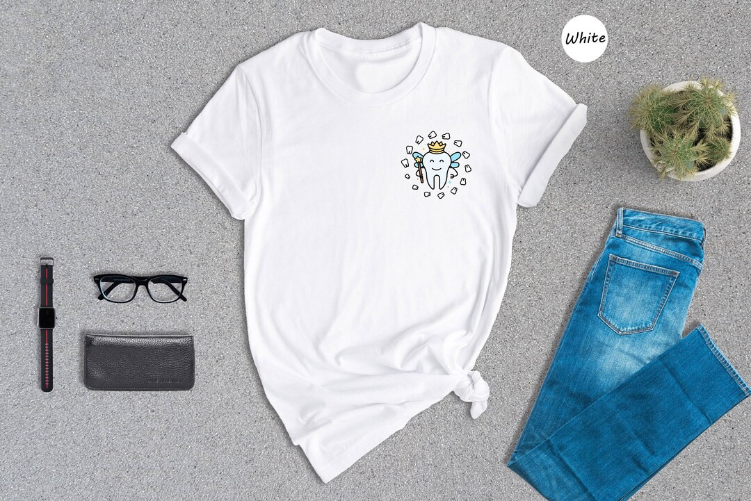 Pocket Tooth Fairy Shirt, Dental Assistant T-shirt, Cute Dental Tee, Dental Office Apparel, Gift ... | Etsy (US)