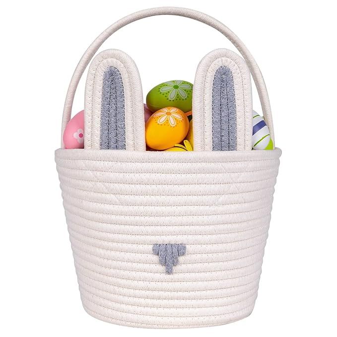 CubesLand Easter Baskets Easter Egg Hunt Baskets for Kids, Cute Bunny Gift Basket for Baby Easter... | Amazon (US)