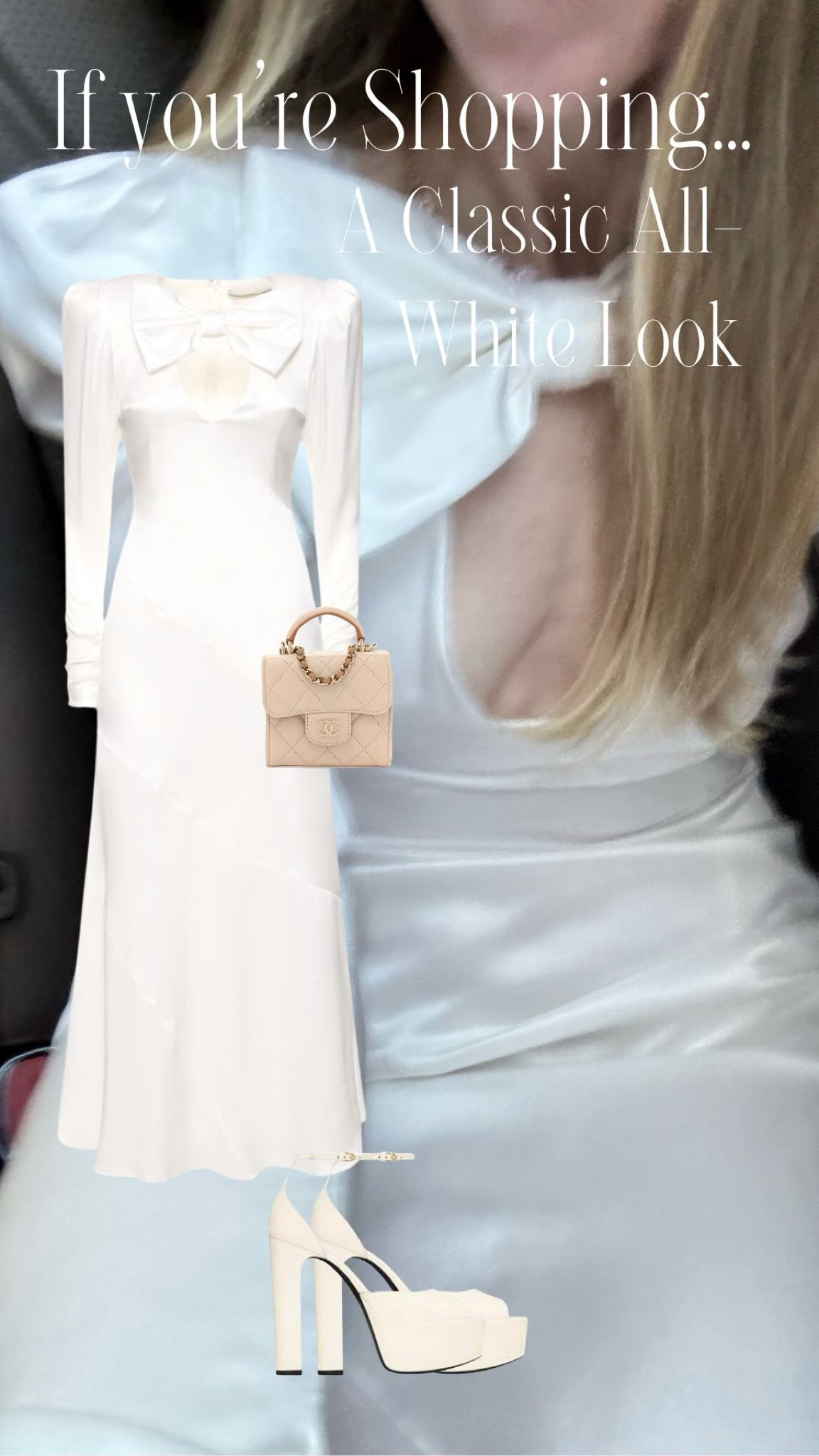 If you’re shopping for the perfect all white look… here it is! This Alessandra Rich dress is the perfect find. 