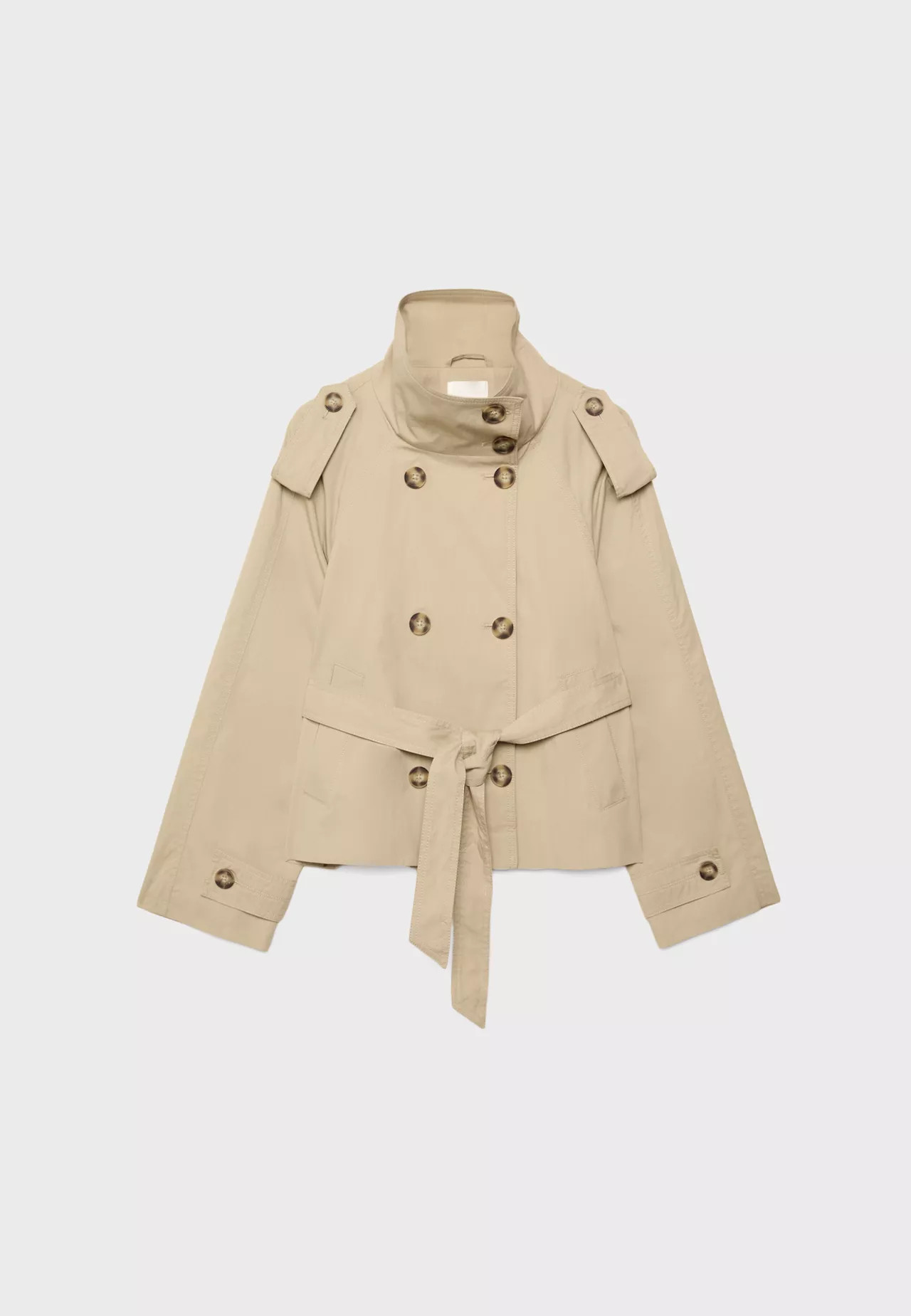 High neck trench coat with belt - Women's Stradimarket | Stradivarius United Kingdom | Stradivarius (UK)