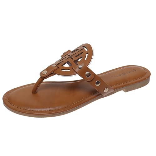 Pierre Dumas Women's Limit-20 Thong Flip Flop Sandal (New Tan Storm, 8.5) | Amazon (US)