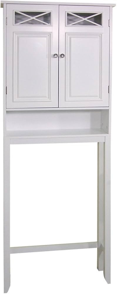 Elegant Home Fashions Dawson Wooden Space Saver with Cross Molding and 2 Doors, White | Amazon (US)
