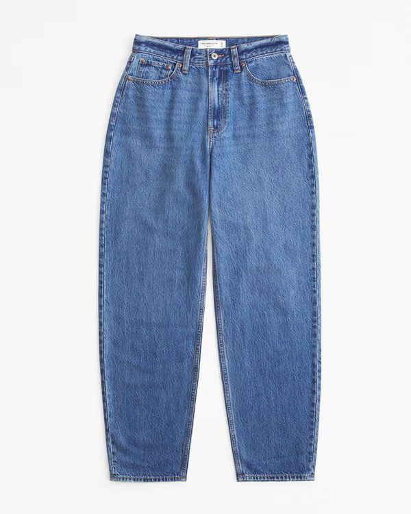 Curve Love High Rise Tapered Loose Jean | Abercrombie & Fitch (US)