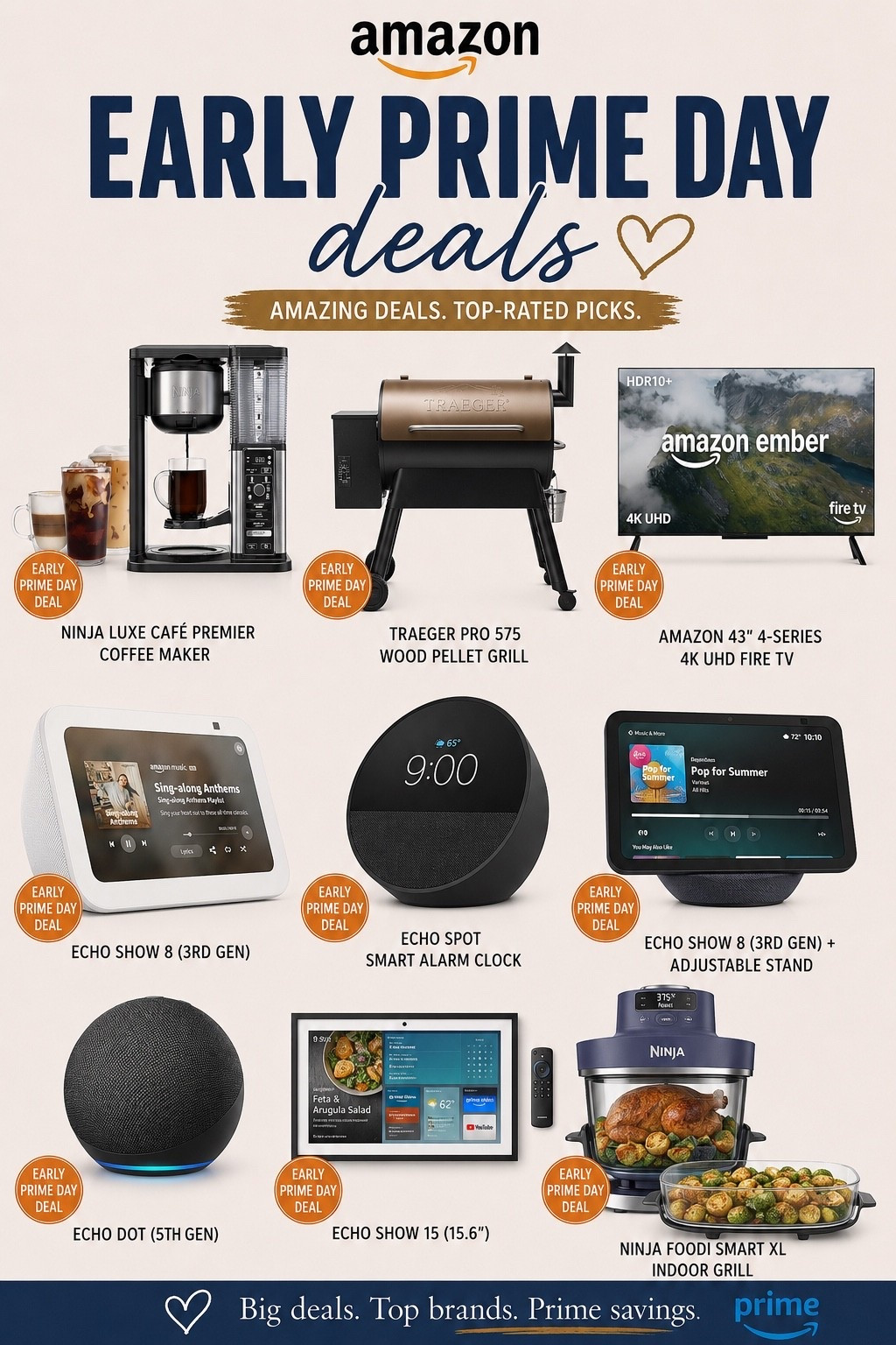✨ Early Prime Day Deals Are HERE! ✨

Sharing some of Amazon’s most-loved customer favorites that are already on sale before Prime Day officially begins! 🛍️ These top-rated picks have thousands of rave reviews and are some of the best deals I’ve seen so far.

From Ninja kitchen must-haves and Traeger grills to Echo devices, Fire TVs, and smart home favorites, these are the products shoppers keep coming back for year after year. 🤍

If you’ve had any of these on your wishlist, now is the perfect time to grab them before prices go back up!

✨ Customer-loved favorites
✨ Top-rated bestsellers
✨ Early Prime Day savings
✨ Linked in my LTK
