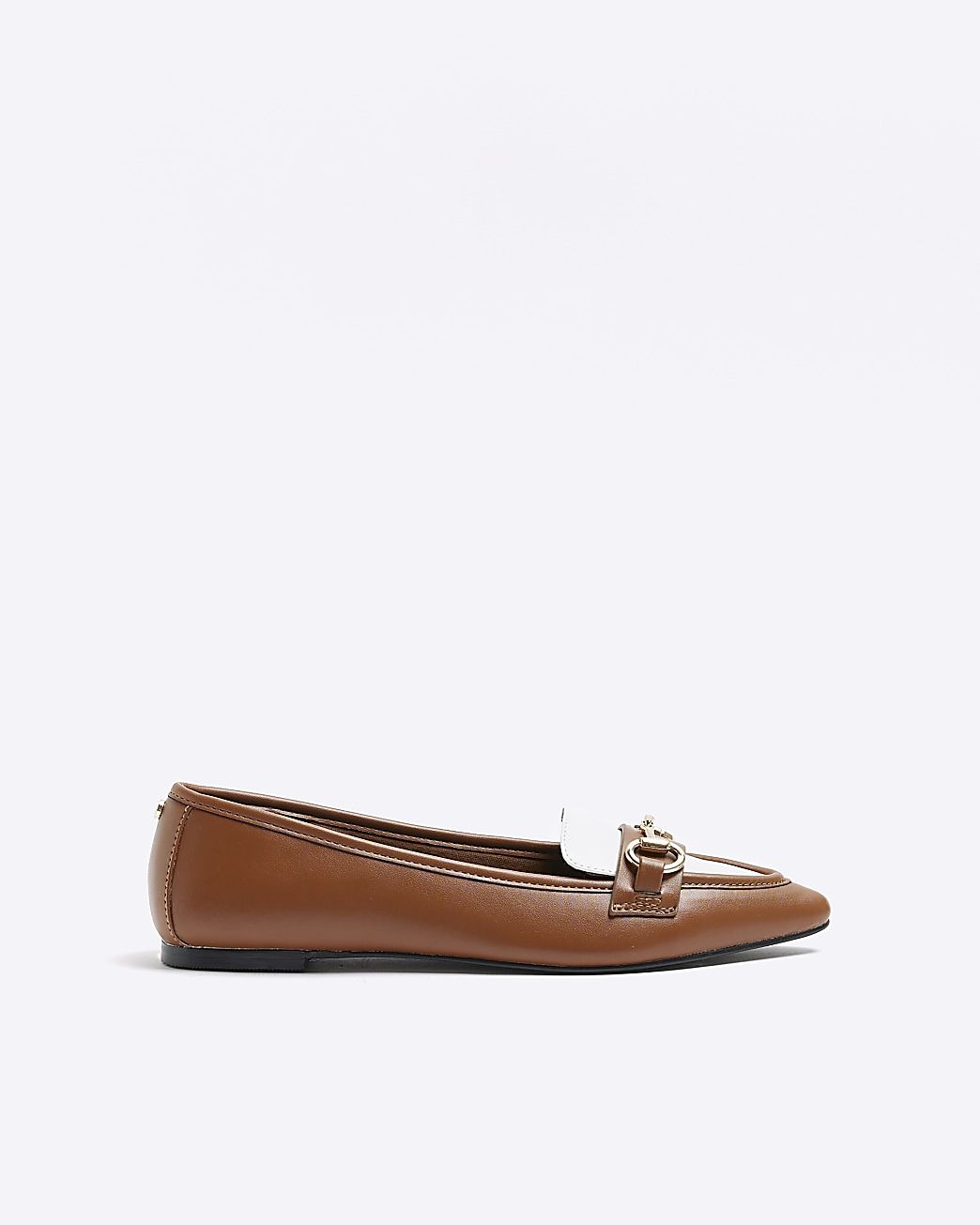 Brown snaffle pointed flat shoes | River Island (UK & IE)