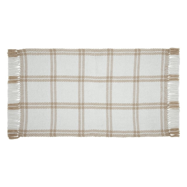 My Texas House Tan Check Fringe Indoor/Outdoor Layering Rug, 24" x 38" | Walmart (US)