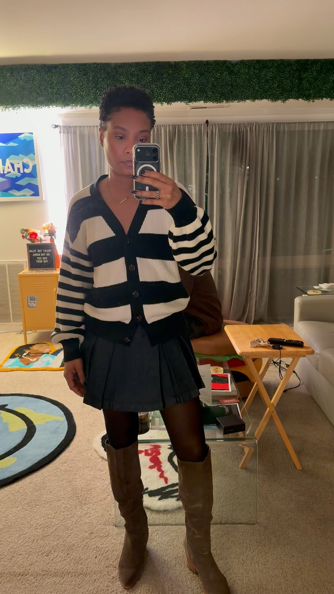 The perfect outfit for chilly fall/winter nights. This denim skirt is my new fave! 

#LTKootd #LTKdayinmylife #LTKGiftGuide