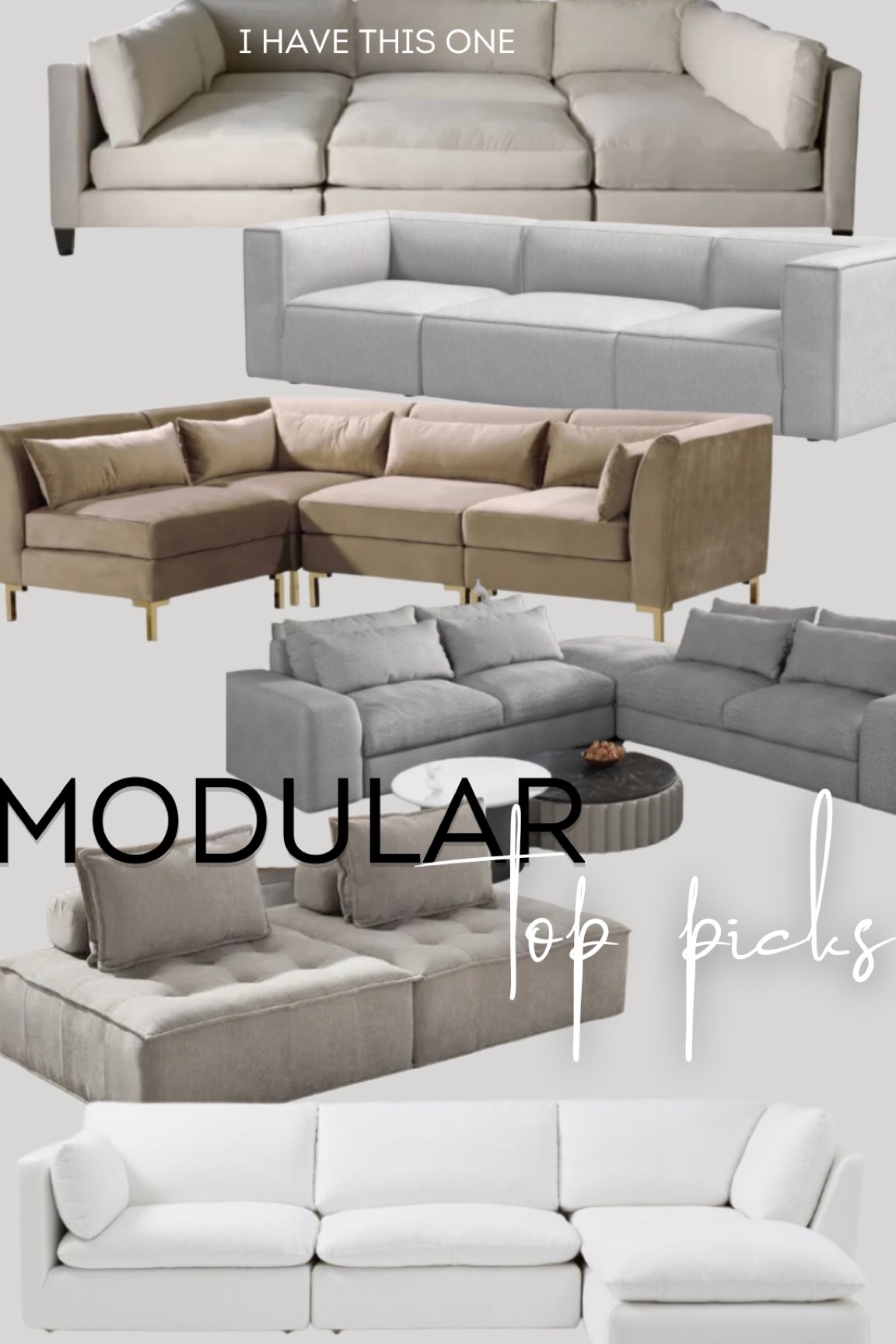 MY TOP PICKS FOR MODULAR SOFAS AND SECTIONALS. GREAT FOR FURNITURE PLACEMENT FLEXIBILITY.

#LTKhome #LTKsalealert