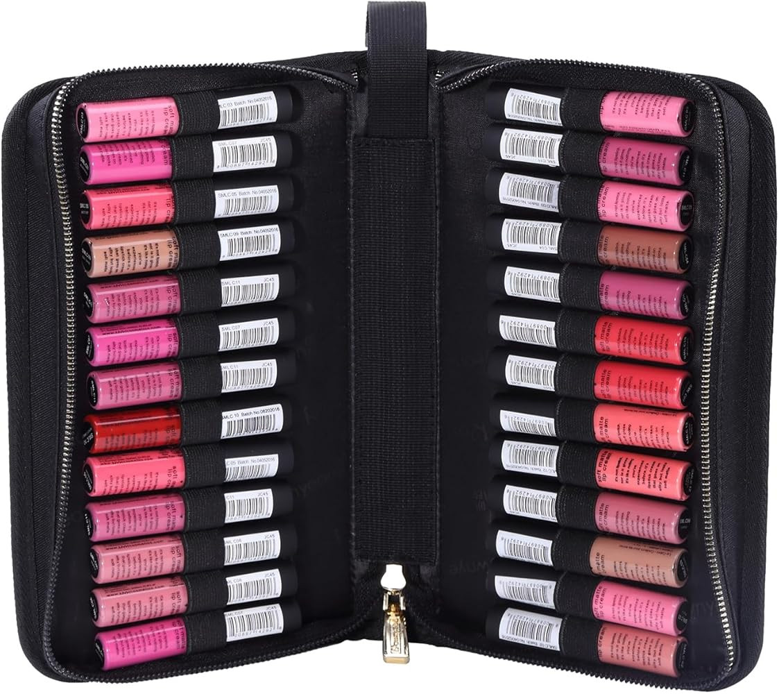 ROWNYEON Lipstick Organizer Case Lipstick Holder Portable Lipstick Bag Travel Makeup Bag Cosmetic... | Amazon (US)