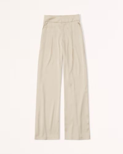 Women's Satin Tailored Wide Leg Pants | Women's Bottoms | Abercrombie.com | Abercrombie & Fitch (US)