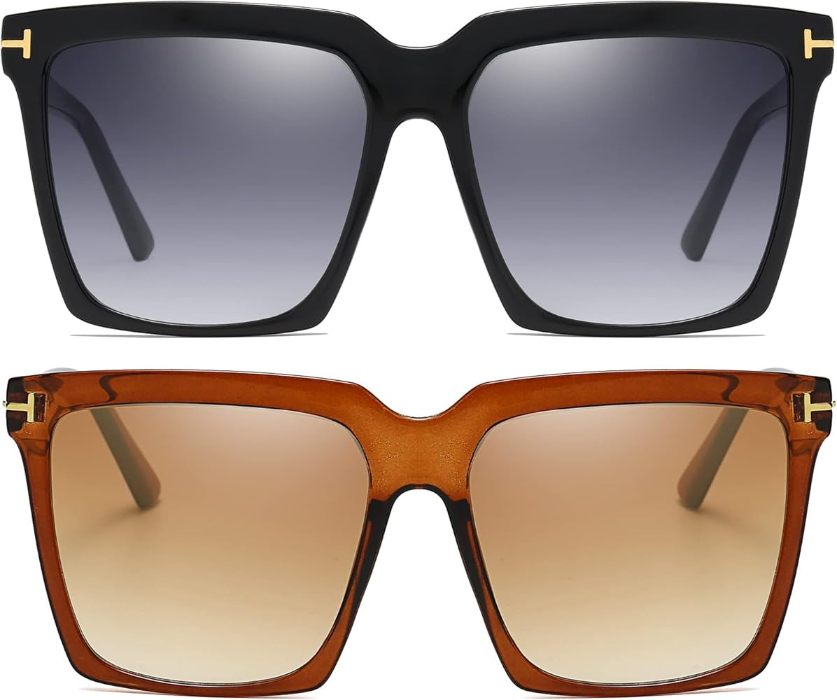 AIEYEZO Oversized Square Sunglasses for Women Men Fashion Big Frame Shades Outdoor Sports Driving... | Amazon (US)