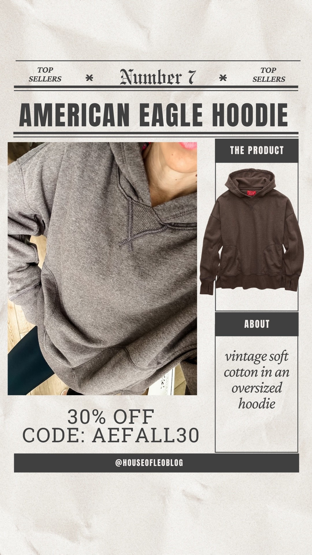 American Eagle code AEFALL30. Small hoodie.

#LTKOver40 #LTKSaleAlert #LTKPetite