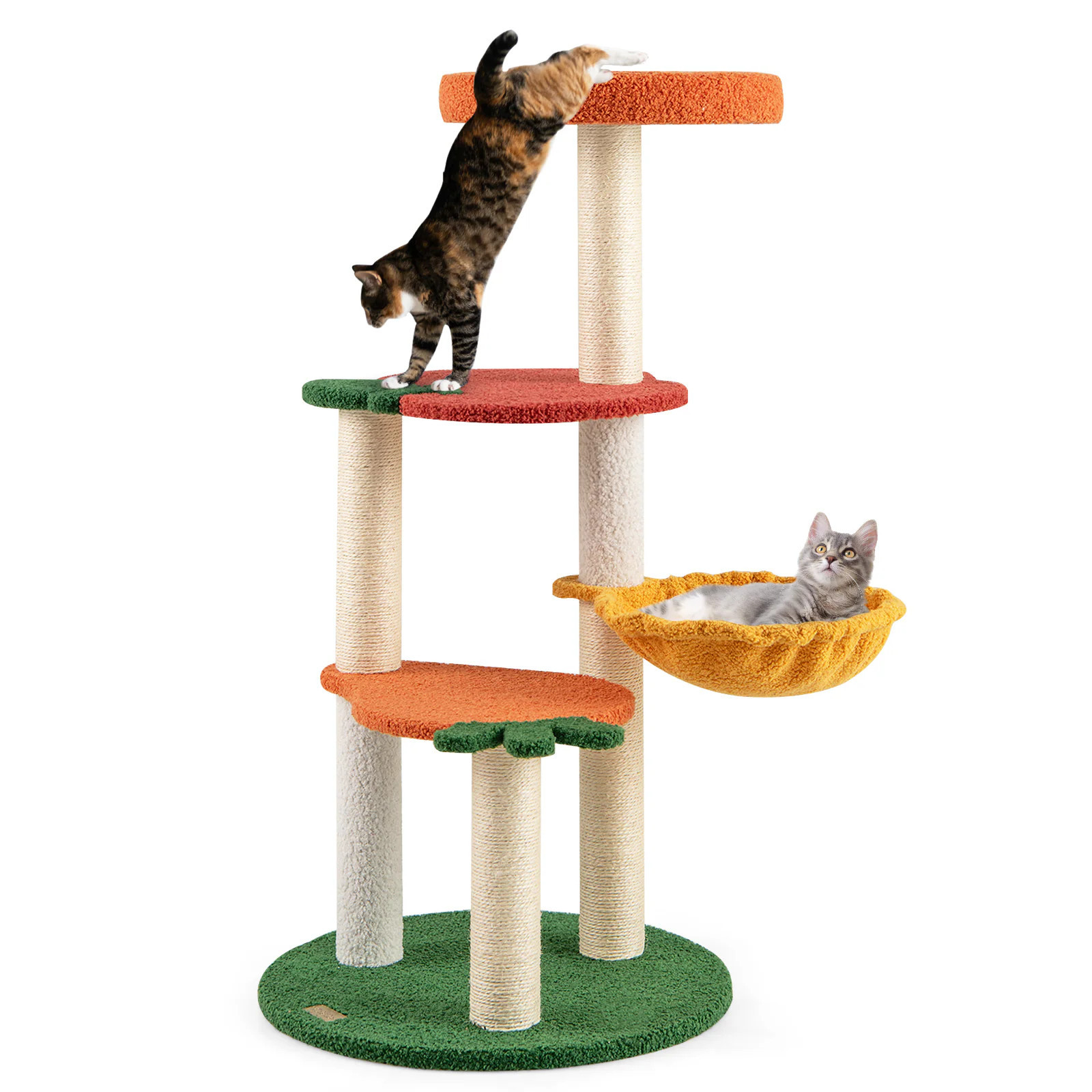 Slickblue Fruit-Style Cat Tower - 39 x 19-Inch Multi-Color Teddy Fleece Cat Tree with Rotating Basket for Indoor Use | D-CO-LC02301VP | Lowe's