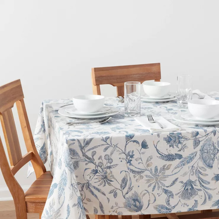 Cotton Floral Tablecloth Blue - Threshold™ | Target