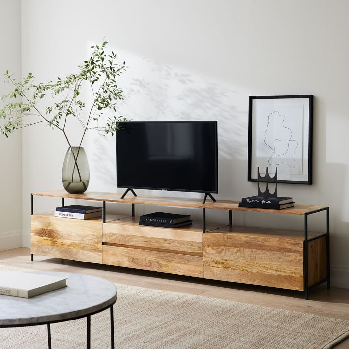 Industrial Storage Media Console (80"–96") | West Elm (US)