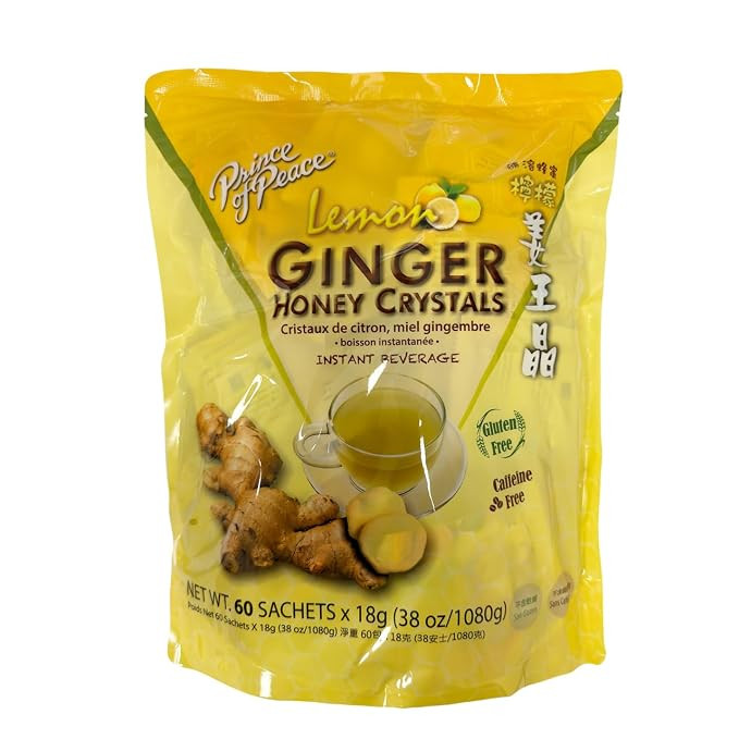 Prince of Peace Instant Ginger Honey Crystals with Lemon, 60 Sachets – Instant Hot or Cold Beve... | Amazon (US)